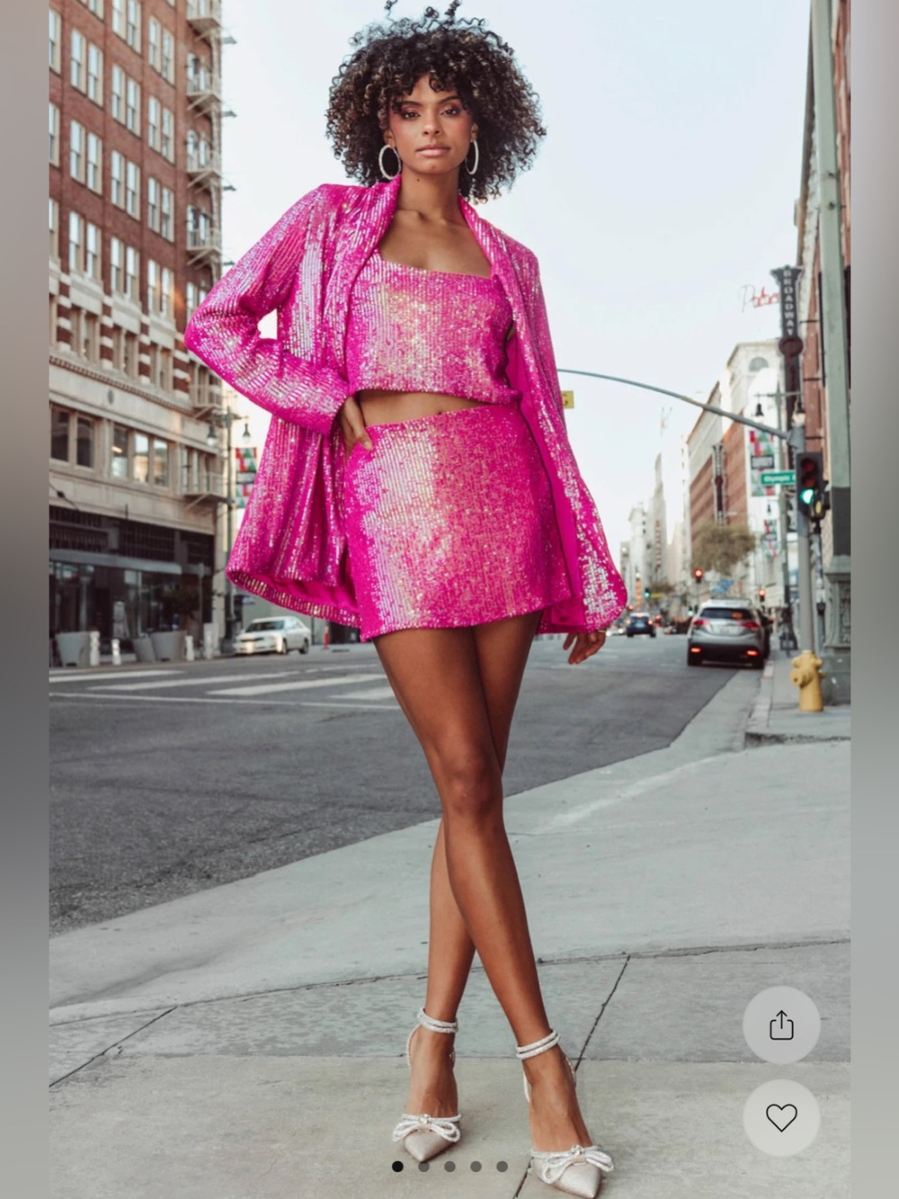 Show Me Your Mumu Tara Crop Top - Pink Sequin